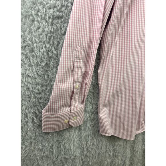 Banana Republic Slim Fit Dress Shirt XXL Pink Check Non Iron 100% Cotton - Picture 9 of 9